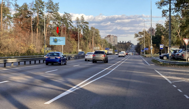 Щит 6x3,  Брест-Литовське шосе, 150м перед зупинкою Пролісок (в Київ)
