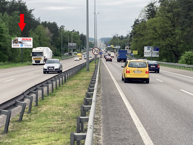 Щит 6x3,  Житомирське шосе, 120м до Олімпійського ведмежа (з Києва)