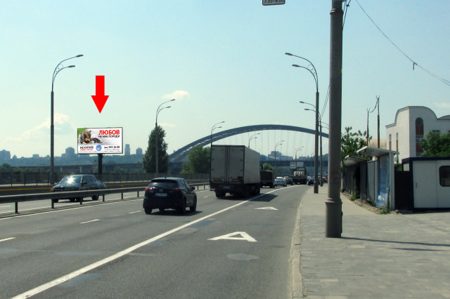 Щит 6x3,  вул. Набережно-Рибальська, 9 - навпроти, в центр (в сторону Набережно-Хрещатицької)