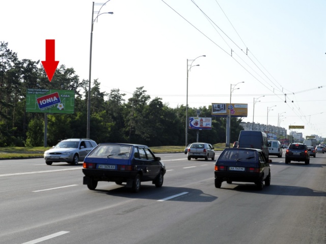 Щит 6x3,  ул. Братиславская 02 / ГМ Эпицентр, направление от рынка "Юность" в сторону Троещины, рынка